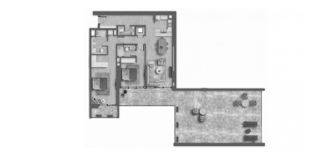 Plano del apartamento «C», 2 dormitorios en AHAD RESIDENCES