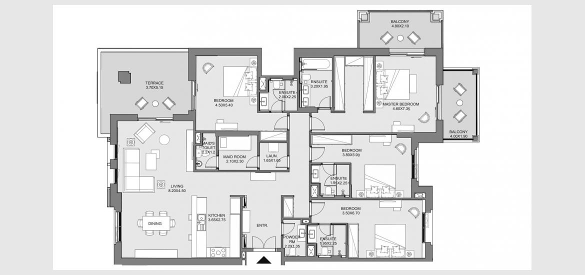 Plano del apartamento «246sqm», 4 dormitorios en JADEEL