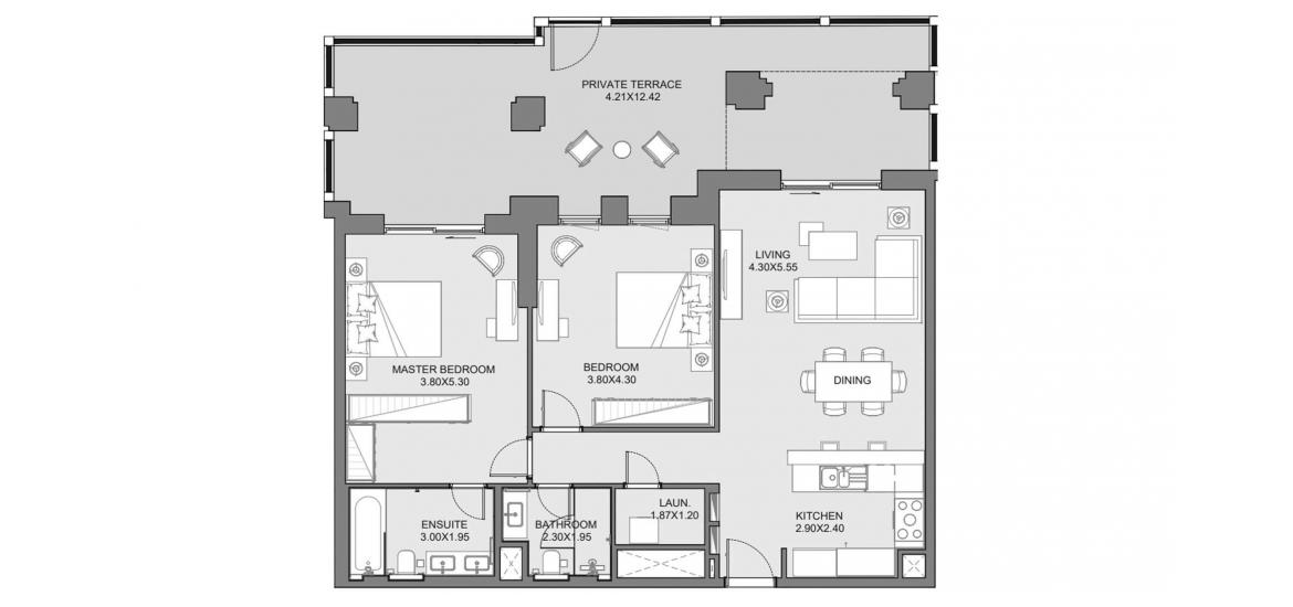 Plano del apartamento «143sqm», 2 dormitorios en JADEEL