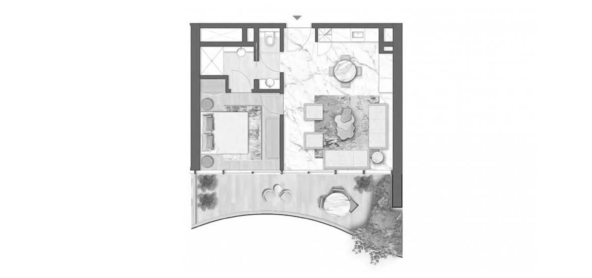 Plano del apartamento «69SQM VARIANT2», 1 dormitorio en DAMAC CHIC TOWER