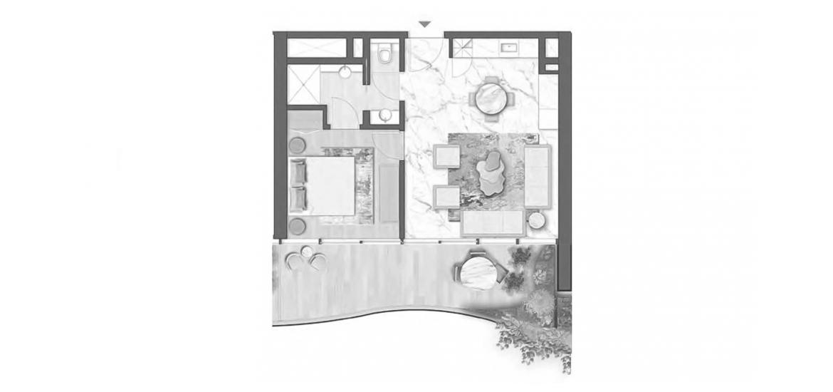 Plano del apartamento «69SQM VARIANT1», 1 dormitorio en DAMAC CHIC TOWER