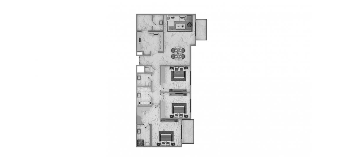 Plano del apartamento «3BR Type A 130SQM», 3 dormitorios en ASCOT RESIDENCES