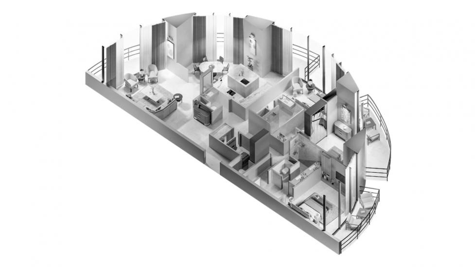 Plano del apartamento «3 BEDROOM TYPE 3A 255 SQ.M.», 3 dormitorios en THE BILTMORE RESIDENCES SUFOUH