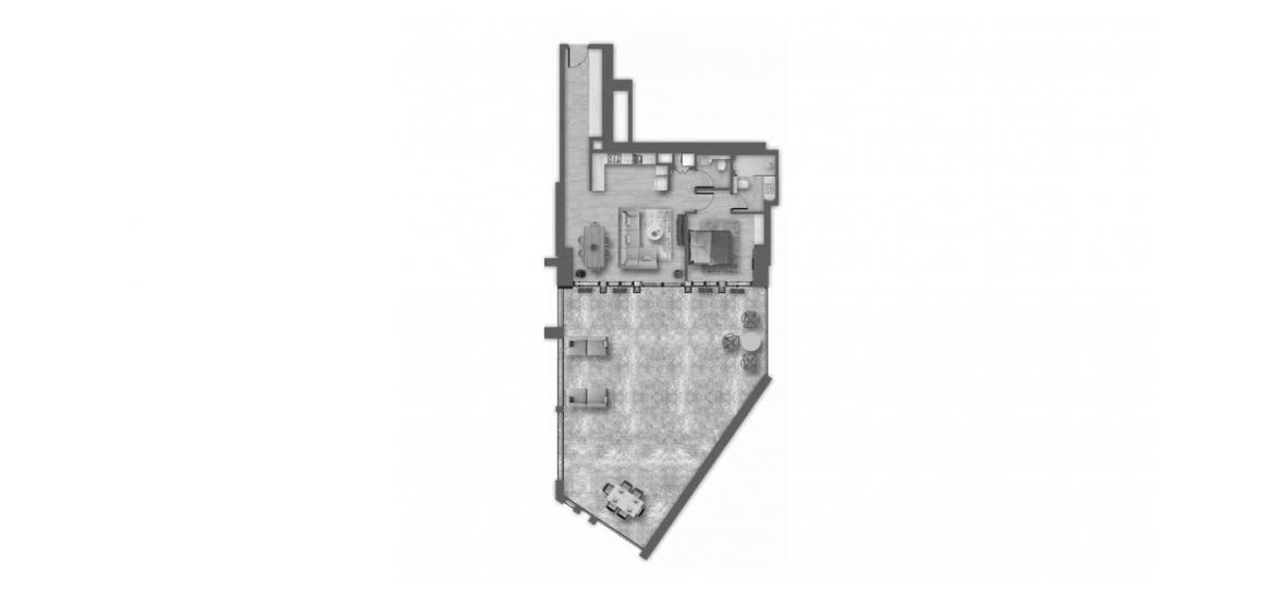 Plan d'étage de l'appartement «B», 1 chambre à coucher à AHAD RESIDENCES