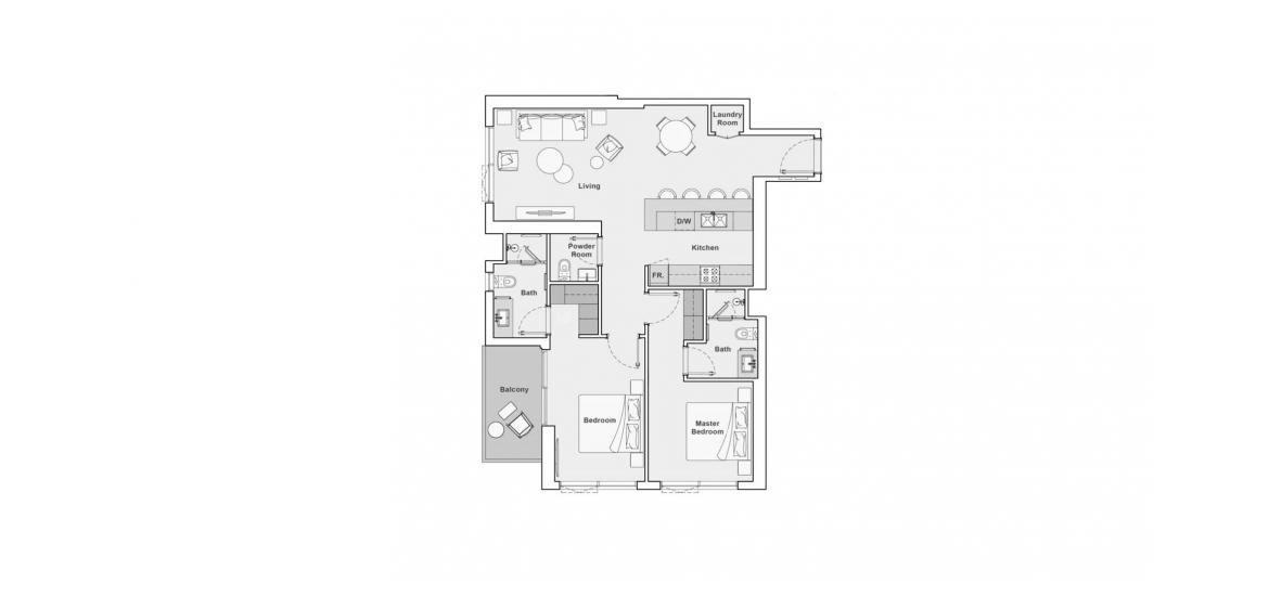 Plan d'étage de l'appartement «102SQM», 2 chambres à THE PORTMAN