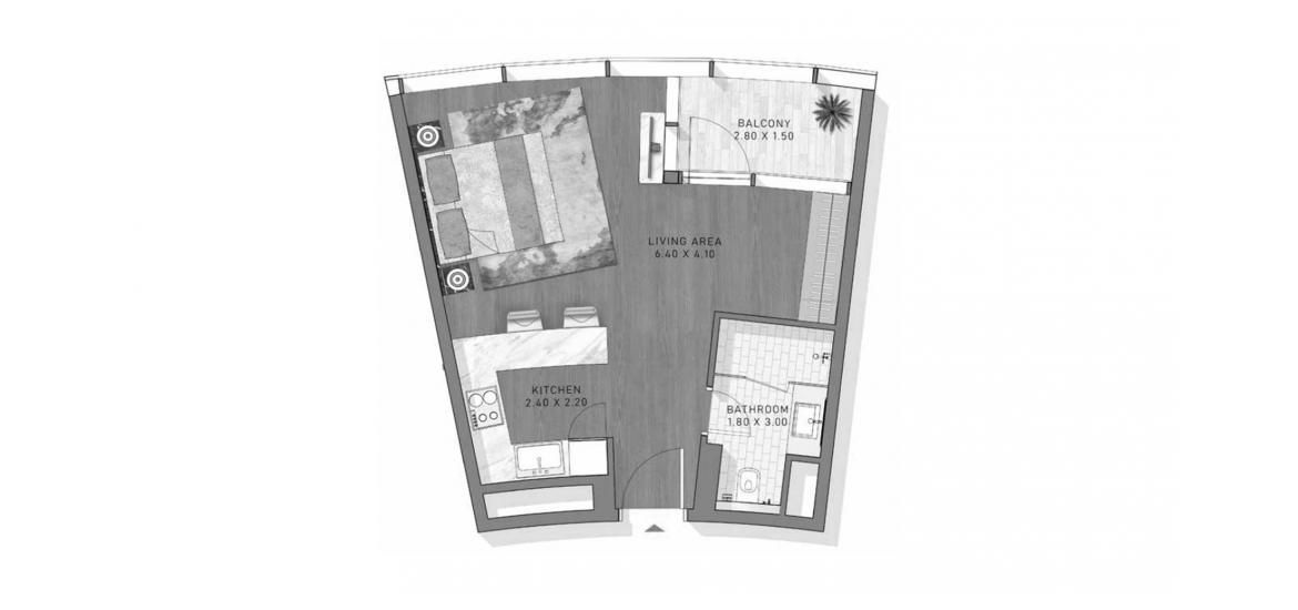 Plan d'étage de l'appartement «33.07SQM», 1 chambre à SAFA TWO