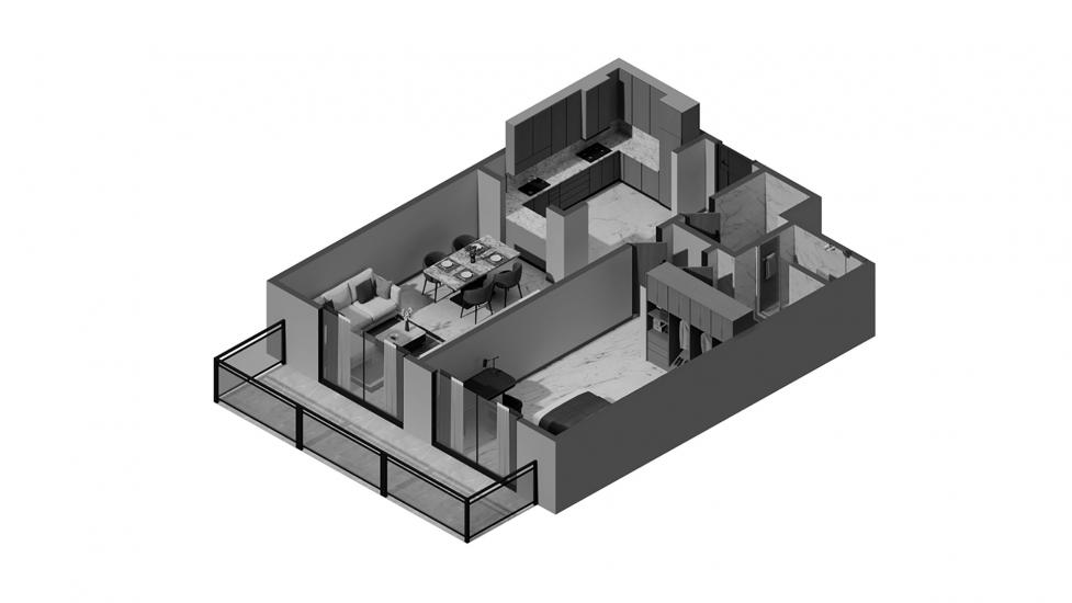 Plan d'étage de l'appartement «1 Bedroom 57SQM», 1 chambre à coucher à BINGHATTI NOVA