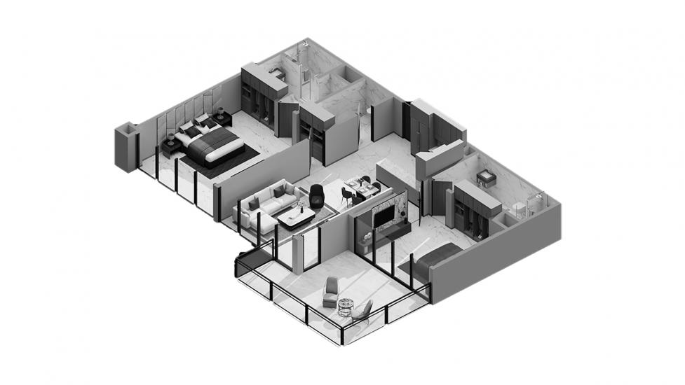 Plan d'étage de l'appartement «2BR Type A3 99SQM», 2 chambres à ELEGANCE TOWER