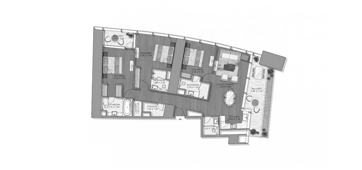 Apartment floor plan «120.95SQM», 3 bedrooms in SAFA TWO