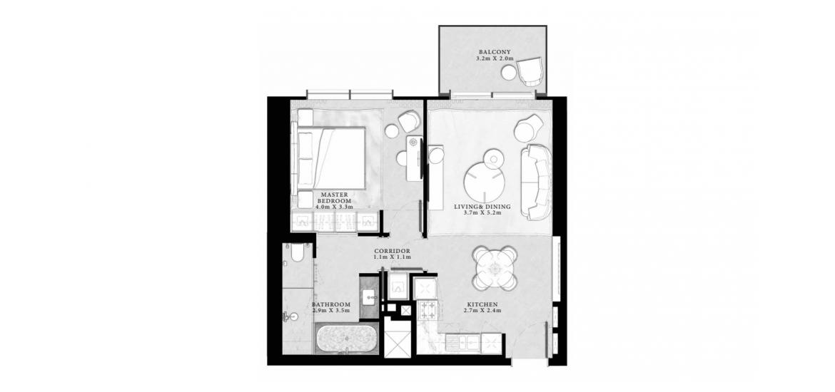 Apartment floor plan «73sqm», 1 bedroom in ST.REGIS RESIDENCES