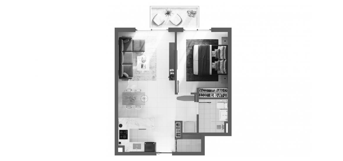 Apartment floor plan «57sqm», 1 bedroom in TORINO
