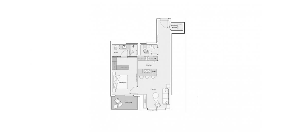 Apartment floor plan «76SQM», 1 bedroom in THE PORTMAN