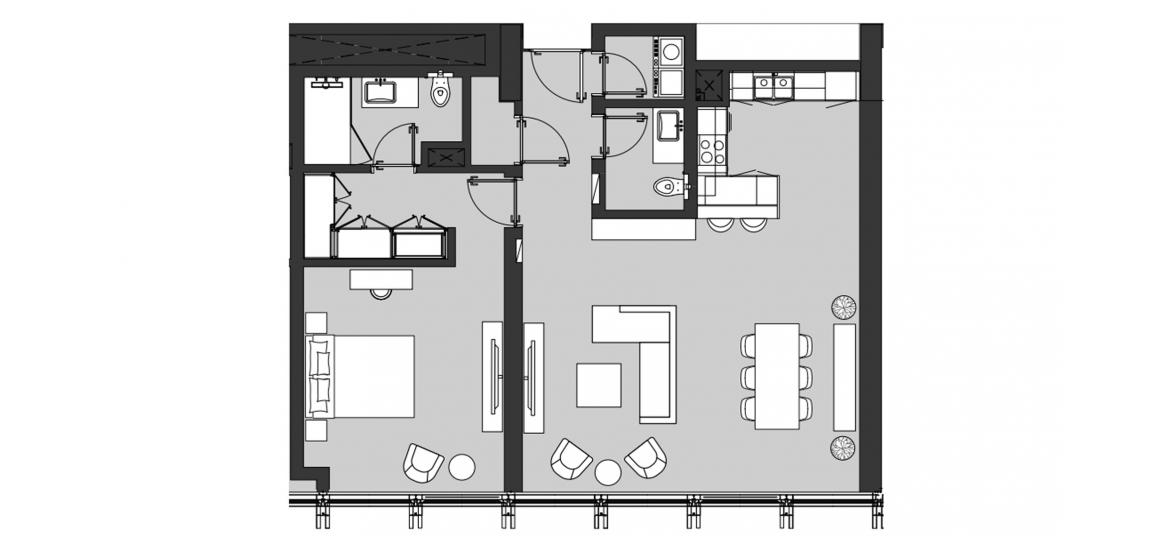 Apartment floor plan «ONE BEDROOM TYPE A1», 1 bedroom in RESIDENCE 110