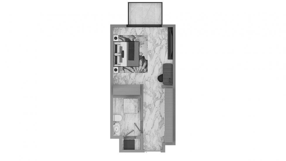 Apartment floor plan «Studio Type A 38SQM», 1 room in BELMONT RESIDENCE