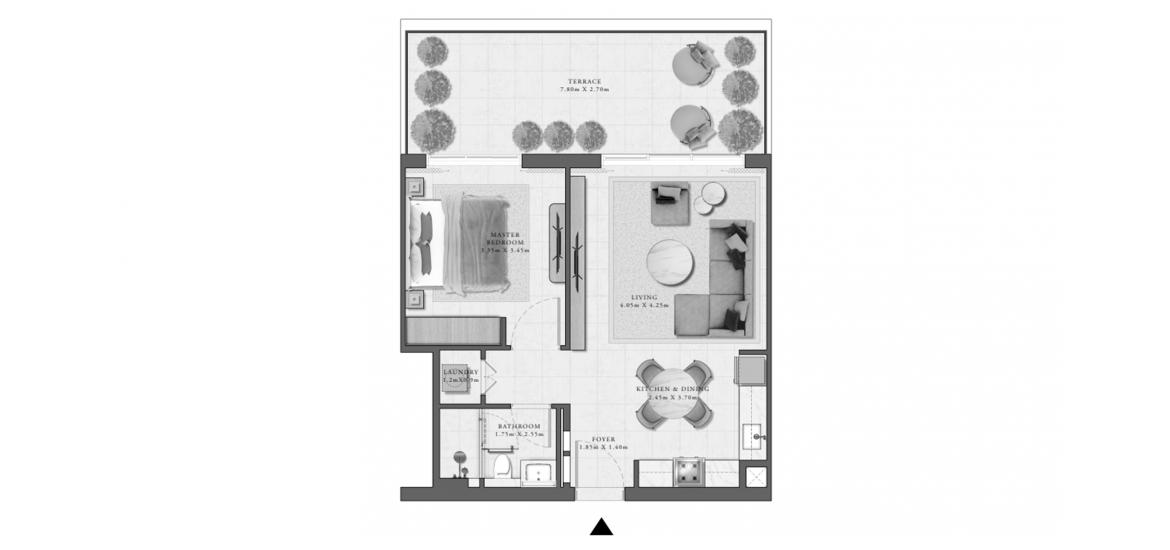 Apartment floor plan «GOLF GRAND APARTMENTS 1 BEDROOM TYPE 5A 81 SQ.M.», 1 bedroom in GOLF GRAND APARTMENTS