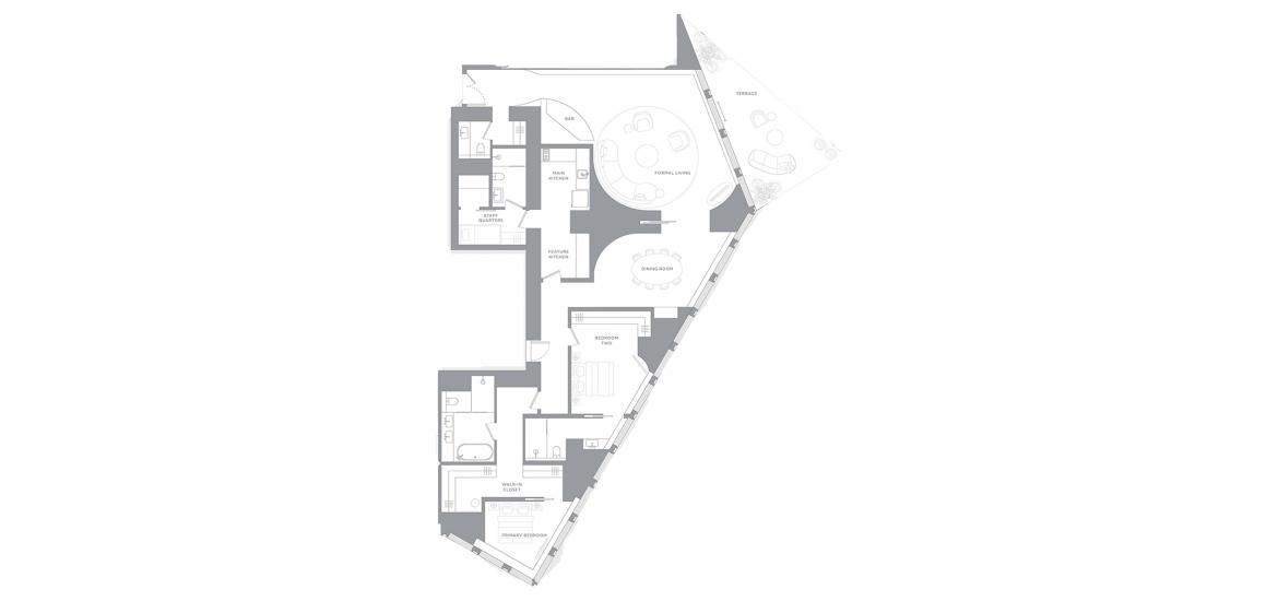 Apartment floor plan «2BR 276SQM», 2 bedrooms in BACCARAT HOTEL AND RESIDENCES