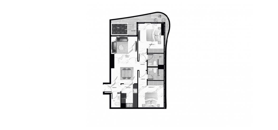 Apartment floor plan «SAMANA BARARI VIEWS 2 BEDROOM WITH POOL», 2 bedrooms in SAMANA BARARI VIEWS
